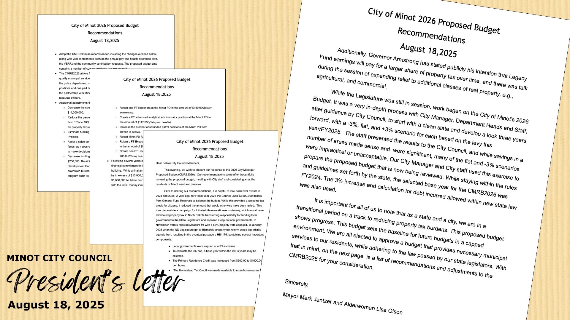 President Recommended Letter 2025-2026